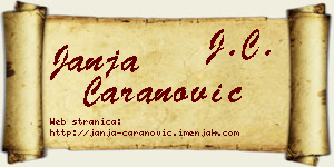 Janja Caranović vizit kartica